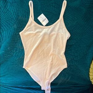 Forever 21 Light Pink Velvet Bodysuit NWT